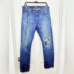 GAP Men's Slim Distressed Blue Jeans- X 34